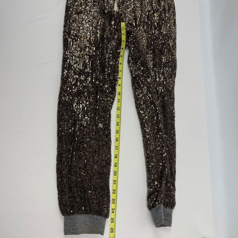 Dolan T-Shirt Sequin Joggers Bronze Gold‎ Sparkly Party Pants Mens Small - Picture 7 of 9